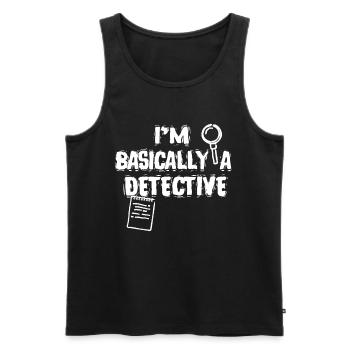 I'm basically a detective true crime fan - Men's Premium Organic Tank Top - black - Front - AI Model Male 178 light (178cm)