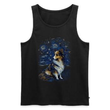 Shetland Shepherd Starry Night - Men's Premium Organic Tank Top - black - Front - Michal (187cm)