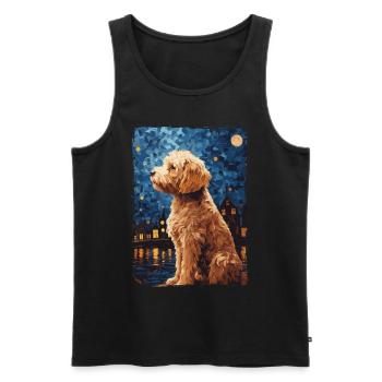Lagotto Romagnolo Nuit étoilée - Débardeur bio Premium Homme - noir - Devant - Michal (187cm)