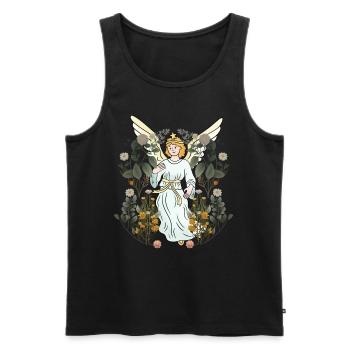 Frühling Natur Engel Blumen Blüten Flora Botanik - Männer Premium Bio Tank Top - Schwarz - Vorne - Michal (187cm)