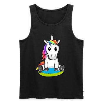 Unicorn Mythical Creature Swimming Ring Swimmer Child - Men's Premium Organic Tank Top - black - Front - AI Model Male 178 light (178cm)
