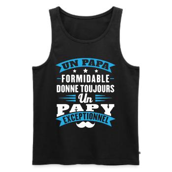 Terrific Dad Always Gives Grandpa Exceptional - Men's Premium Organic Tank Top - black - Front - Michal (187cm)