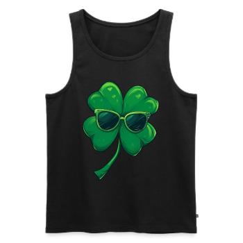 Shamrock Shamrock Lunettes de soleil Saint Patrick - Débardeur bio Premium Homme - noir - Devant - Michal (187cm)