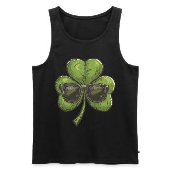 Shamrock Shamrock Lunettes de soleil Saint Patrick - Débardeur bio Premium Homme - noir - Devant - Michal (187cm)