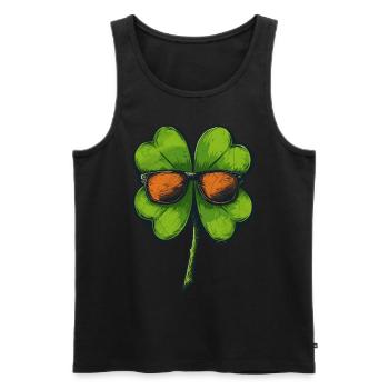 Shamrock Lunettes de soleil Shamrock Saint Patrick - Débardeur bio Premium Homme - noir - Devant - Michal (187cm)