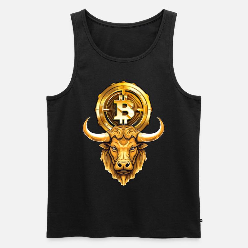 Crypto Bull Funny Cryptocurrency Trading - Männer Premium Bio Tank Top - Schwarz