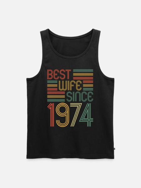 Best wife since 1974 50th wedding anniversary - Men's Premium Organic Tank Top - black