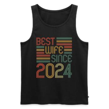 Beste Ehefrau seit 2024 1.Hochzeitstag - Männer Premium Bio Tank Top - Schwarz - Vorne - Michal (187cm)