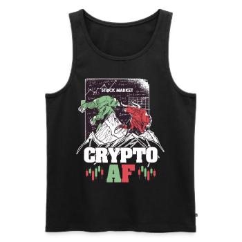 Crypto AF Bear Bull Stock Market Cryptocurrency Tr - Männer Premium Bio Tank Top - Schwarz - Vorne - Michal (187cm)