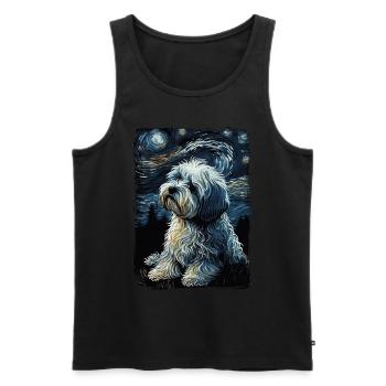 Havanese Starry Night - Men's Premium Organic Tank Top - black - Front - Michal (187cm)