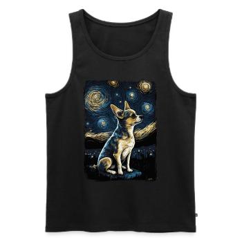 Chihuahua Starry Night - Männer Premium Bio Tank Top - Schwarz - Vorne - Michal (187cm)