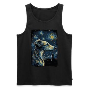 Galgo Español Starry Night - Men's Premium Organic Tank Top - black - Front - AI Model Male 178 light (178cm)