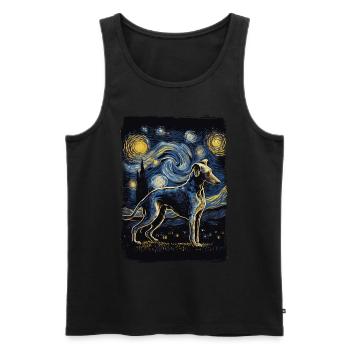 Galgo Español Starry Night - Men's Premium Organic Tank Top - black - Front - AI Model Male 178 light (178cm)