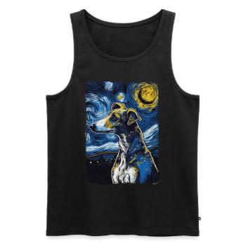 Galgo Español Starry Night - Men's Premium Organic Tank Top - black - Front - AI Model Male 178 light (178cm)