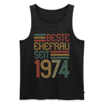 Best wife since 1974 50th wedding anniversary - Men's Premium Organic Tank Top - black - Front - Michal (187cm)