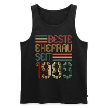 Meilleure épouse depuis 1989 35e anniversaire de mariage - Débardeur bio Premium Homme - noir - Devant - AI Model Male 178 light (178cm)