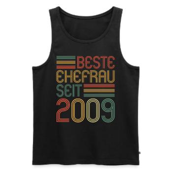 Best wife since 2009 15th wedding anniversary - Men's Premium Organic Tank Top - black - Front - Michal (187cm)