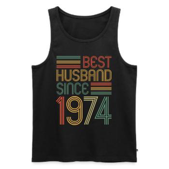 Best husband since 1974 50th wedding anniversary - Men's Premium Organic Tank Top - black - Front - Michal (187cm)