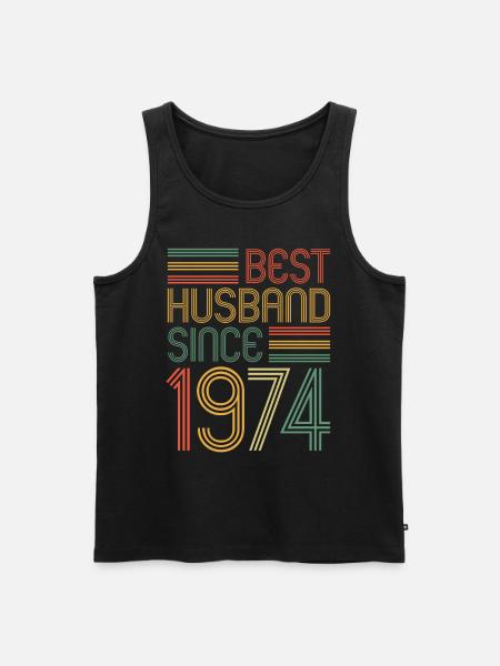 Best husband since 1974 50th wedding anniversary - Men's Premium Organic Tank Top - black