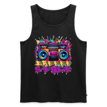 Colorful Boombox Graffiti Urban Street Wear Hip Ho - Männer Premium Bio Tank Top - Schwarz - Vorne - Michal (187cm)