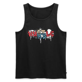 Hustle Humble Funny Graffiti Text Urban Street Sty - Männer Premium Bio Tank Top - Schwarz - Vorne - Michal (187cm)