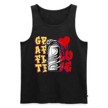 Graffiti Love Retro 80s 90s Hip Hop Urban Street - Männer Premium Bio Tank Top - Schwarz - Vorne - Michal (187cm)