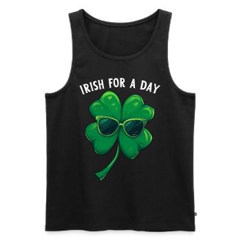 Irlandais d’un jour Kleeblatt Saint Patrick Shamrock - Débardeur bio Premium Homme - noir - Devant - Michal (187cm)
