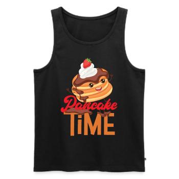 Amateur de crêpes pour enfants L’heure des crêpes - Débardeur bio Premium Homme - noir - Devant - Michal (187cm)