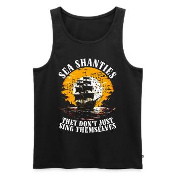 Shanty Chor Seemannslieder - Männer Premium Bio Tank Top - Schwarz - Vorne - AI Model Male 178 light (178cm)