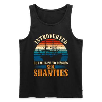 Shanty Chor Introverted Discuss Sea Shanties - Männer Premium Bio Tank Top - Schwarz - Vorne - AI Model Male 178 light (178cm)