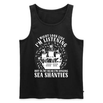 Shanty Chor Seemannslieder - Männer Premium Bio Tank Top - Schwarz - Vorne - AI Model Male 178 light (178cm)
