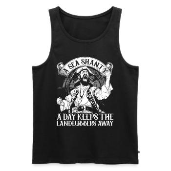Shanty Chor Seemannslieder - Männer Premium Bio Tank Top - Schwarz - Vorne - AI Model Male 178 light (178cm)
