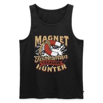 Magnetfischen Magnetangeln Metallfischen - Männer Premium Bio Tank Top - Schwarz - Vorne - Michal (187cm)