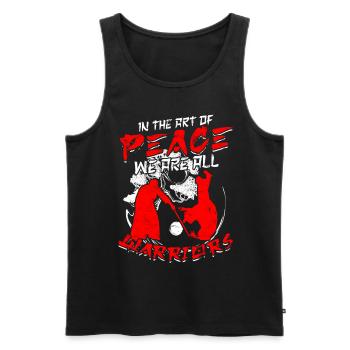 Aikido In The Art Of Peace We Are All Warriors - Men's Premium Organic Tank Top - black - Front - Michal (187cm)