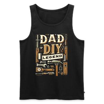 Fête des pères papa bricolage légende papa papa - Débardeur bio Premium Homme - noir - Devant - Michal (187cm)