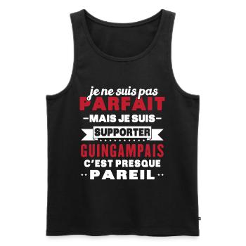 Nicht perfekt, aber ich bin ein Guingamp-Fan - Männer Premium Bio Tank Top - Schwarz - Vorne - Michal (187cm)