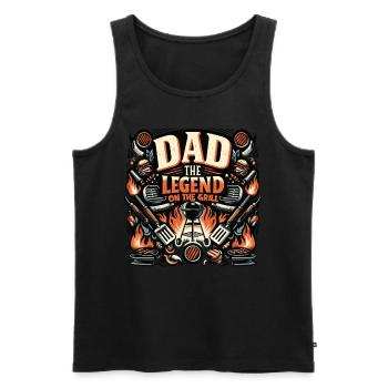 Father's Day Dad the Legend on the grill Dad Dad - Men's Premium Organic Tank Top - black - Front - Michal (187cm)