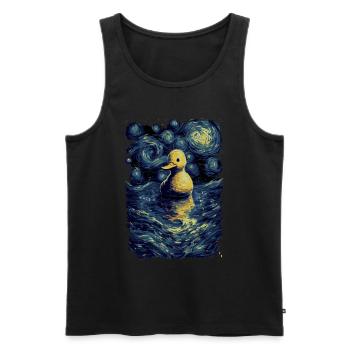 Rubber Duck Starry Night - Men's Premium Organic Tank Top - black - Front - Michal (187cm)