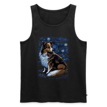 Shetland Shepherd Starry Night - Men's Premium Organic Tank Top - black - Front - Michal (187cm)