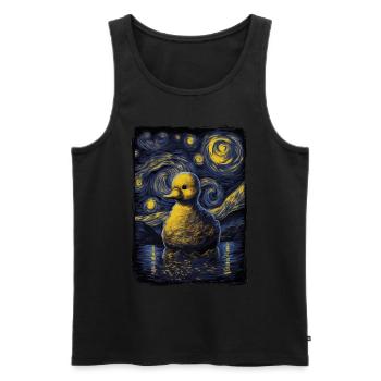 Rubber Duck Starry Night - Men's Premium Organic Tank Top - black - Front - Michal (187cm)