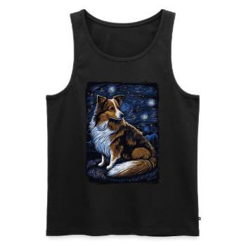 Shetland Shepherd Starry Night - Men's Premium Organic Tank Top - black - Front - Michal (187cm)