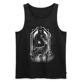 Deer, Forest, Creature, Death, Horror, Halloween, Monster - Men's Premium Organic Tank Top - black - Front - Michal (187cm)