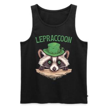 Lepraccoon Kobold Waschbär Saint Patrick Irisch - Männer Premium Bio Tank Top - Schwarz - Vorne - Michal (187cm)