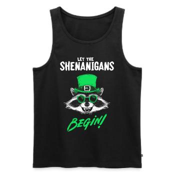 Let The Shenanigans Begin! Raccoon Irish - Men's Premium Organic Tank Top - black - Front - Michal (187cm)