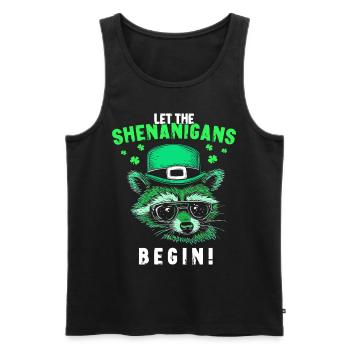 Let The Shenanigans Begin! Irish Raccoon - Men's Premium Organic Tank Top - black - Front - Michal (187cm)