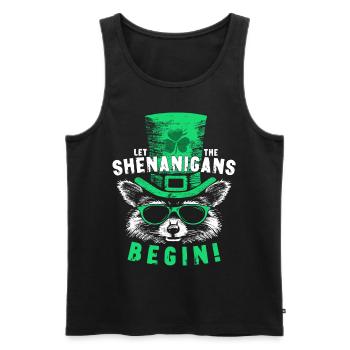 Let The Shenanigans Begin! Saint Patrick Raccoon - Men's Premium Organic Tank Top - black - Front - Michal (187cm)