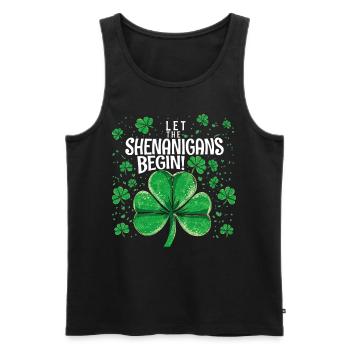 Let The Shenanigans Begin! Raccoon Saint Patrick - Men's Premium Organic Tank Top - black - Front - Michal (187cm)
