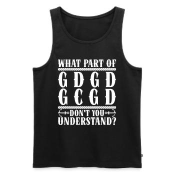 Shanty Chor What Part Of GDGD GCGD - Männer Premium Bio Tank Top - Schwarz - Vorne - AI Model Male 178 light (178cm)