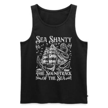 Seemannslieder Sea Shanty Bande sonore de la mer - Débardeur bio Premium Homme - noir - Devant - AI Model Male 178 light (178cm)