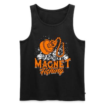 Magnetangeln Magnetfischen Metallfischen - Männer Premium Bio Tank Top - Schwarz - Vorne - Michal (187cm)